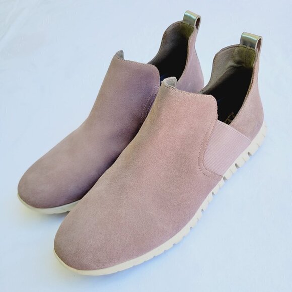 Cole Haan Women's Pink Twilight Mauve Zerogrand Slip-on Suede Boots - size 9 B - Picture 1 of 9